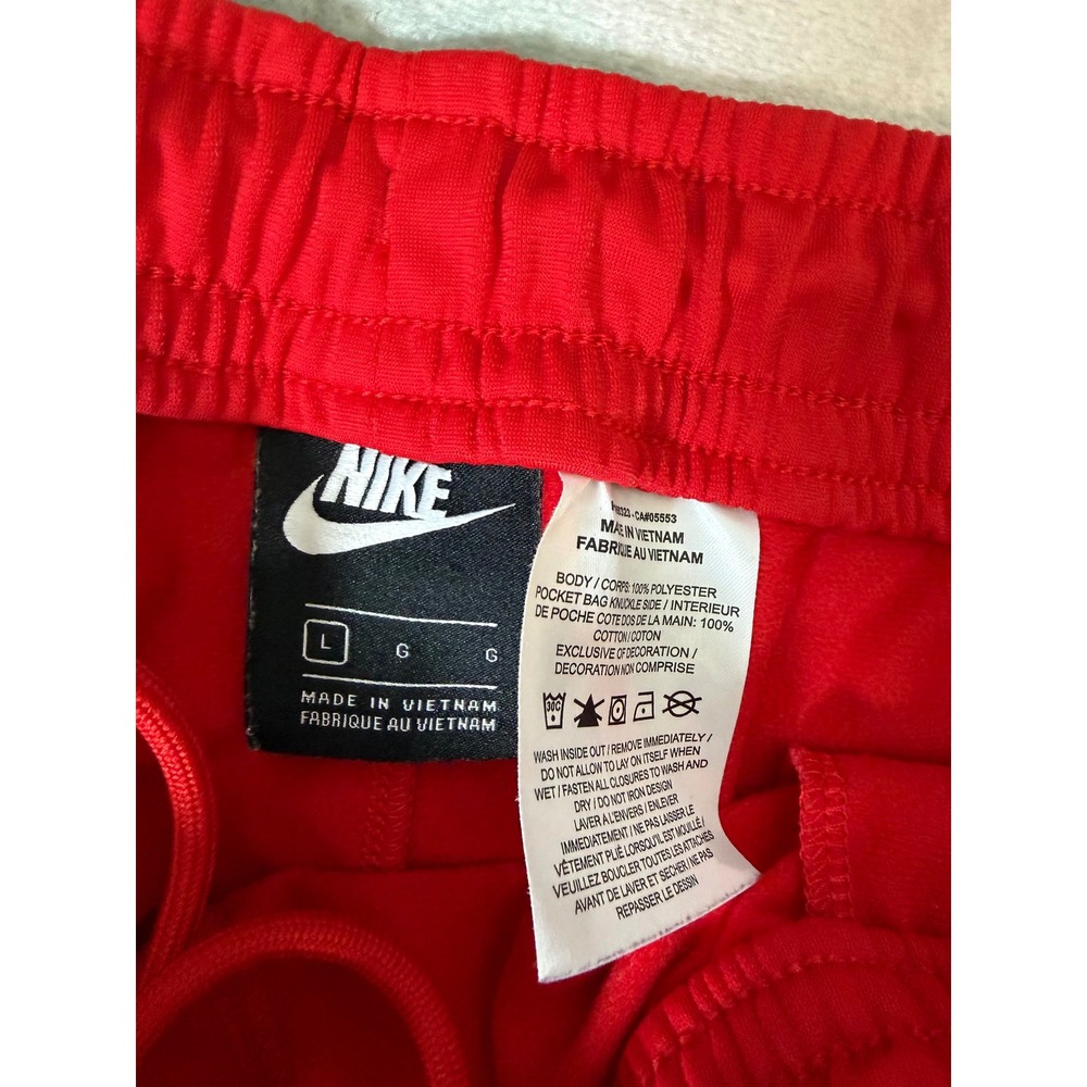 Nike Mens Just Do It Taped Track Pants Red Sportswear Joggers AR2368-657 Large - Picture 2 of 3